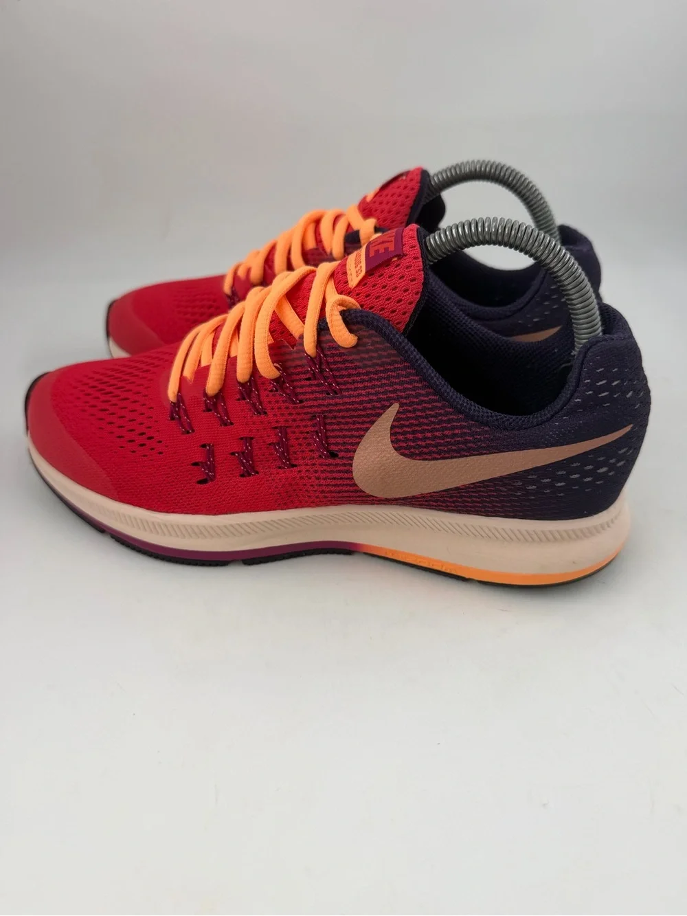 Nike Zoom Pegasus 33 -SZ 7Y- Red Orange Athletic Running Shoes